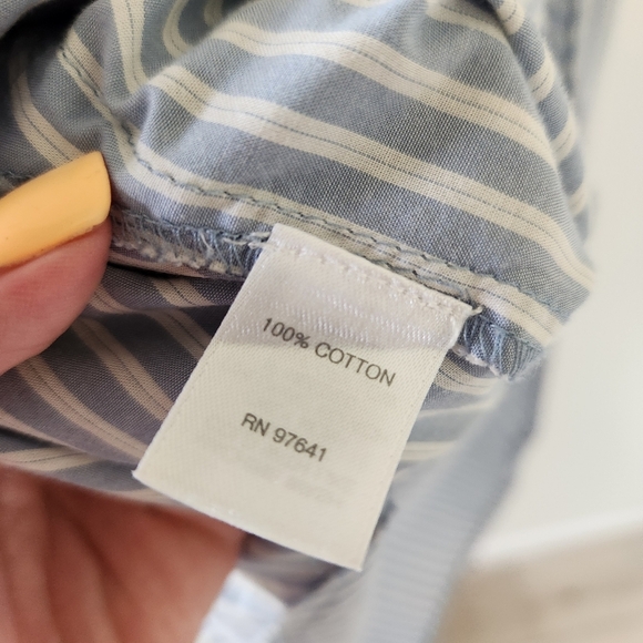 J. Jill Long Sleeve Tunic Top Womens Size Medium Tall Light Blue Striped - Picture 8 of 10